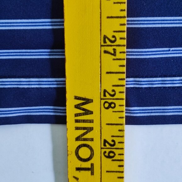 F&G Tech golf polo shirt men's size L navy blue light blue stripes pattern - Picture 8 of 8